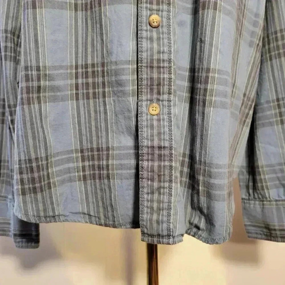 Eddie Bauer Men's Extra Large Blue Gray Long Sleeve Casual Button Down - Picture 3 of 11